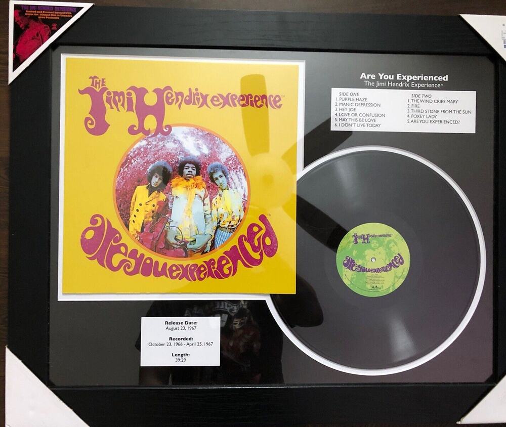 THE JIMI HENDRIX EXPERIENCE COMMEMORATIVE MATTED & FRAMED RECORD W/ COVER ART